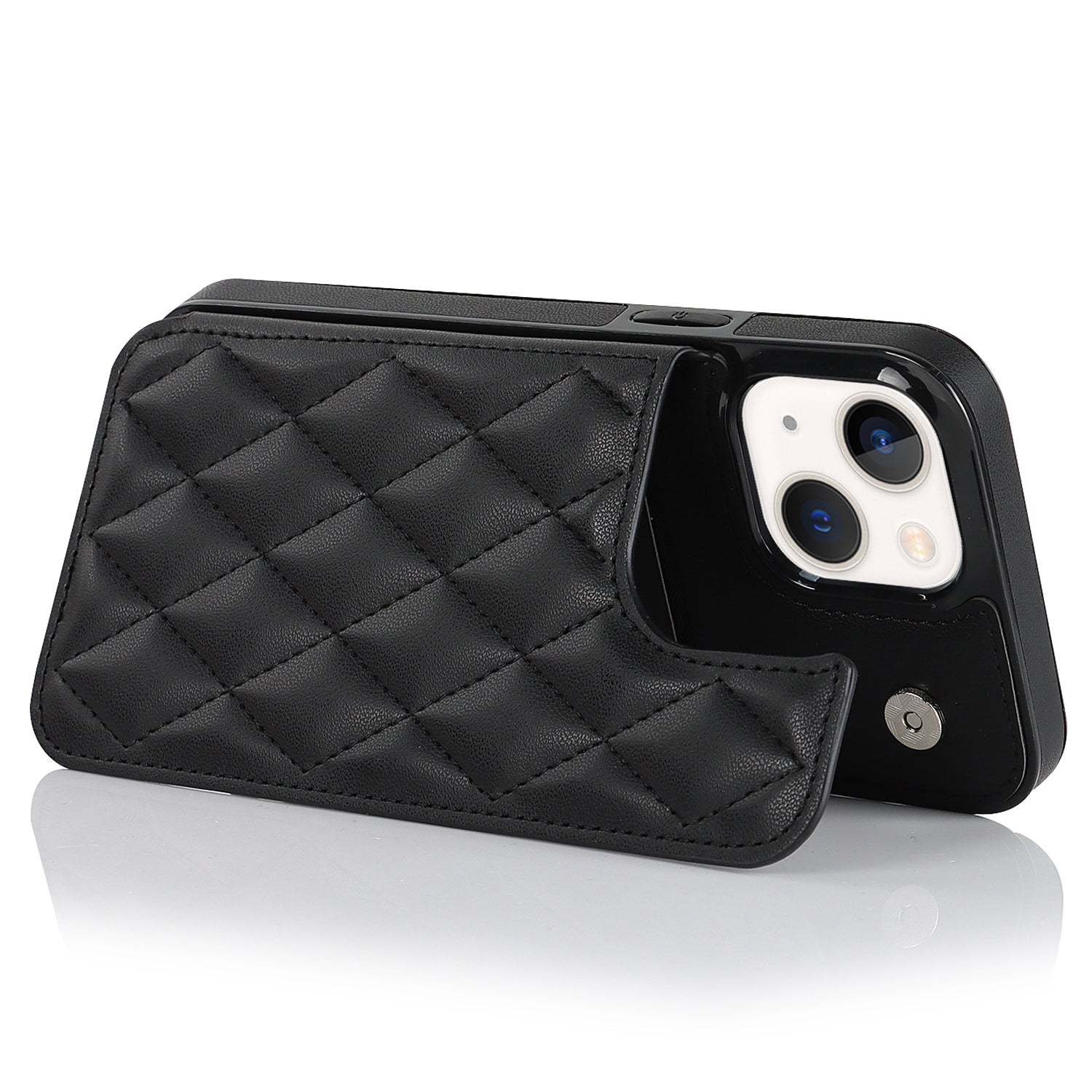 For iPhone 13 mini Dustproof Phone Case Magnetic Button PU Leather TPU Card Holder Phone Cover with Kickstand For iPhone 13 mini Dustproof Phone Case Magnetic Button PU Leather TPU Card Holder Phone Cover with Kickstand